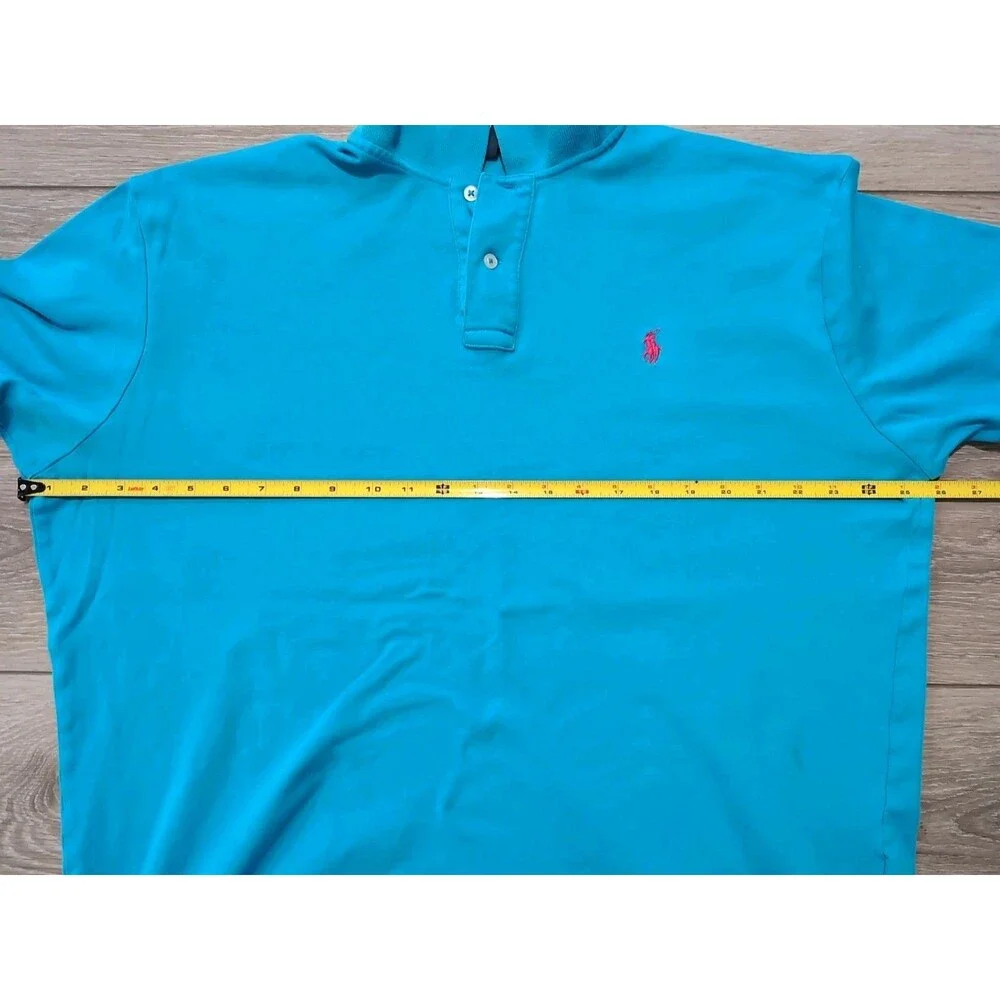 POLO RALPH LAUREN MEN's  SIZE XLT LIGHT BLUE POLO SHIRT W/PONY LOGO  EUC